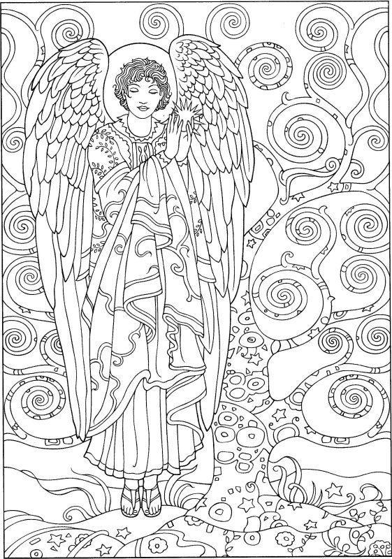 Раскраска антистресс ангел