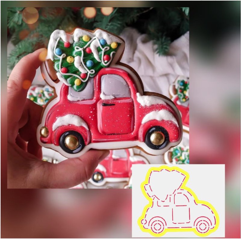 Пряник машина с елкой