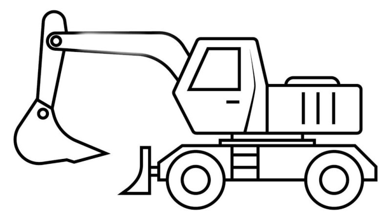 Экскаватор раскраска для детей