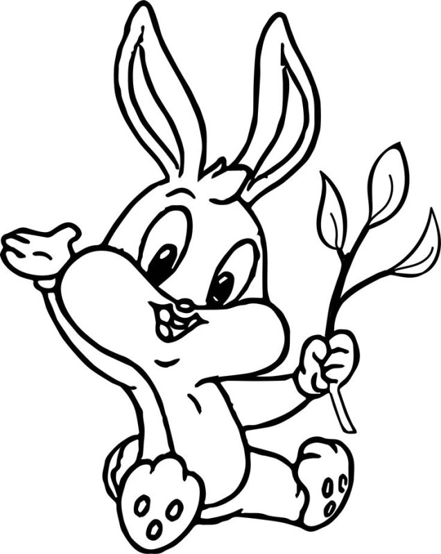 Зайка раскраска для детей