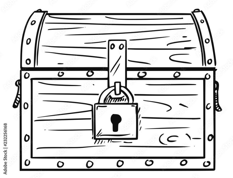 Сундук раскраска для детей