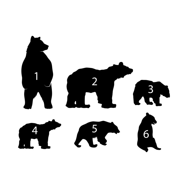 Медведица с медвежонком силуэт