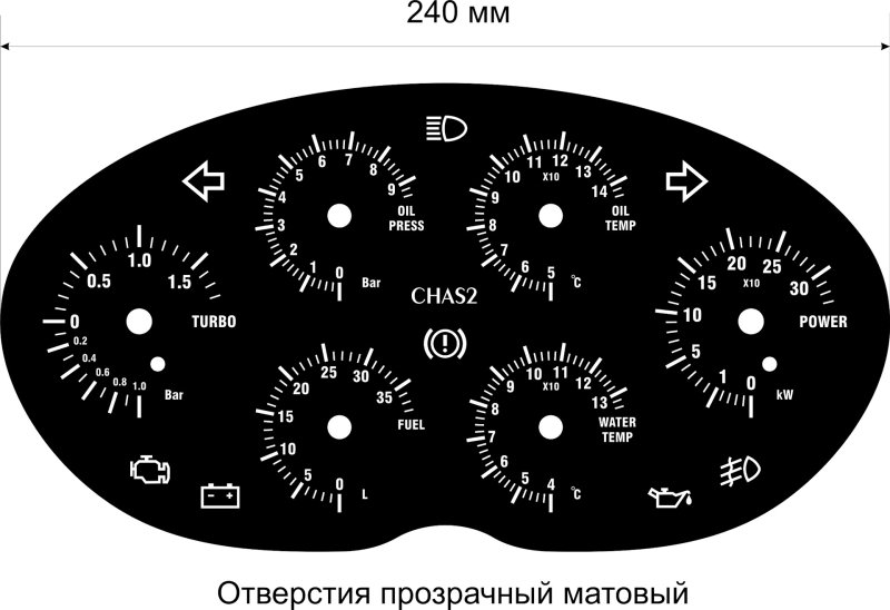 Трафарет панели приборов