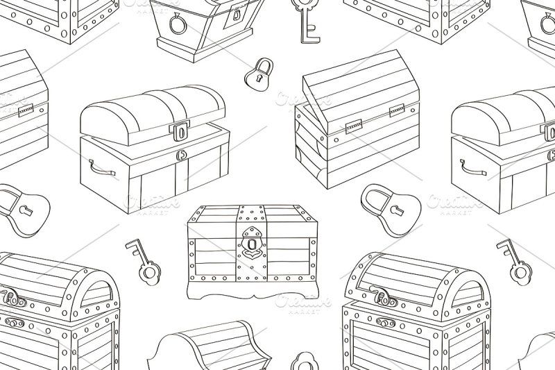 Сундук раскраска