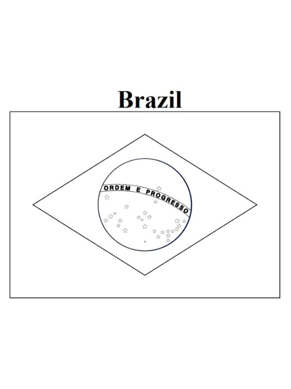 Бразильский флаг раскраска