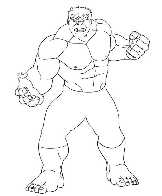 Халк раскраска
