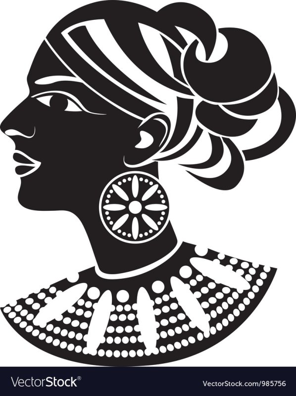 Трафарет Африканская женщина