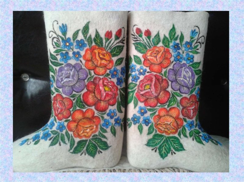 Роспись на резиновых сапогах