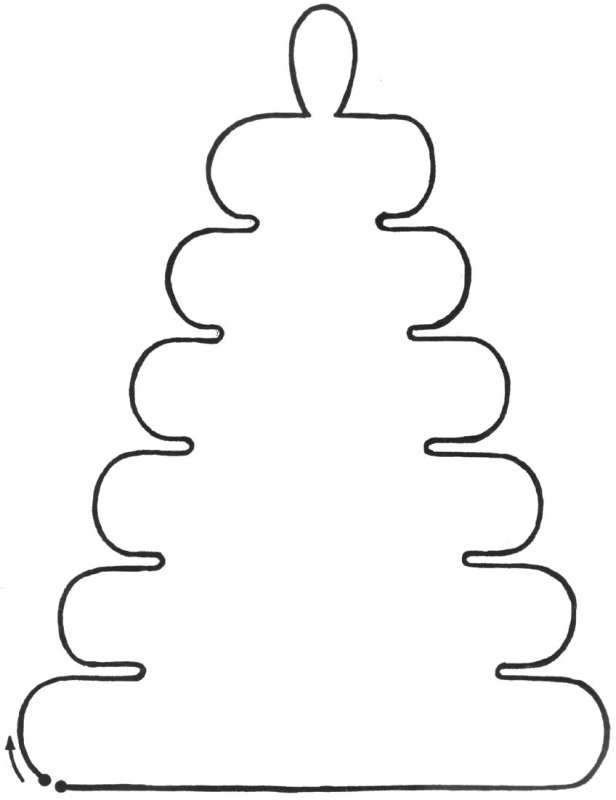 Трафарет елка для торта