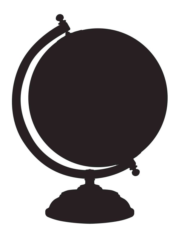 Силуэт глобуса на белом фоне