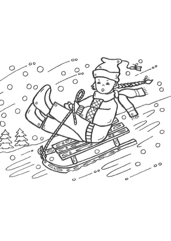 Санки рисунок