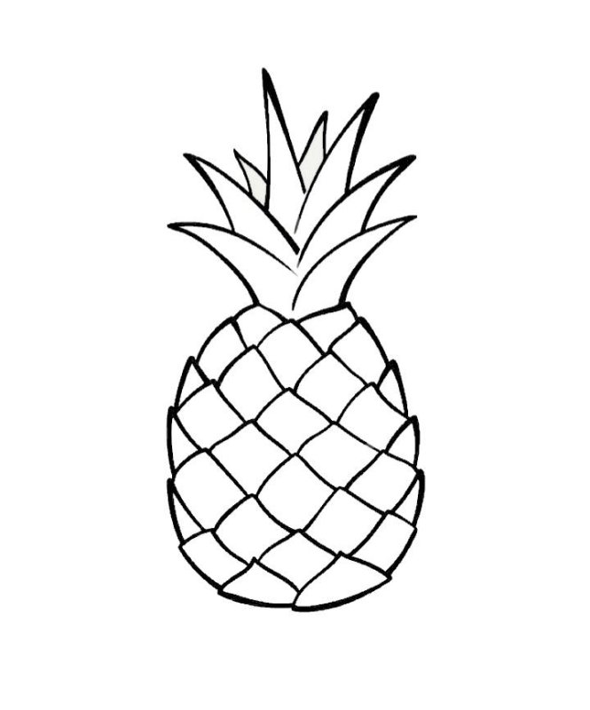 Ананас раскраска для детей