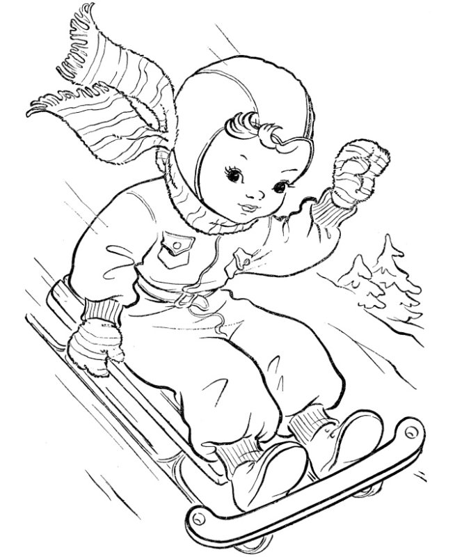 Зимние раскраски для детей
