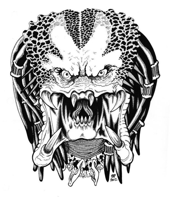 Хищник маска тату