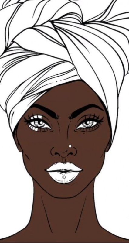 Негритянка рисунок