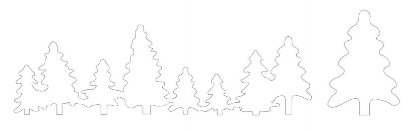 Елочка трафарет для вырезания