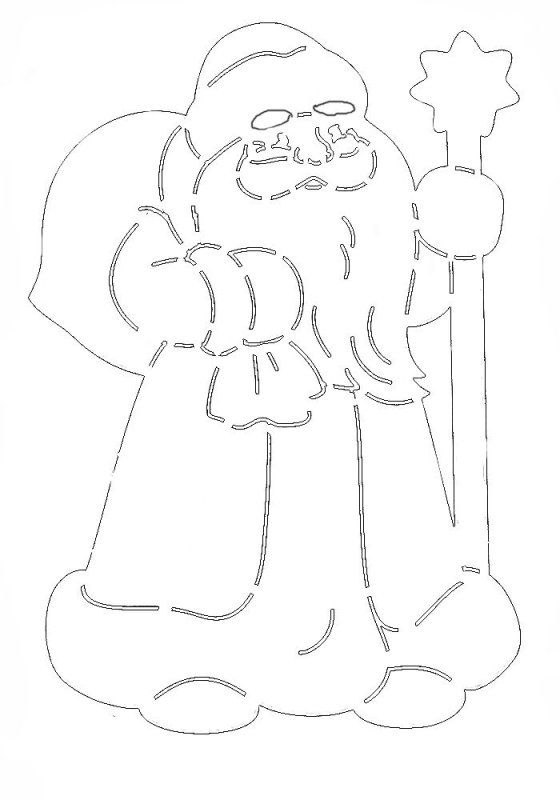 Трафарет Деда Мороза для вырезания