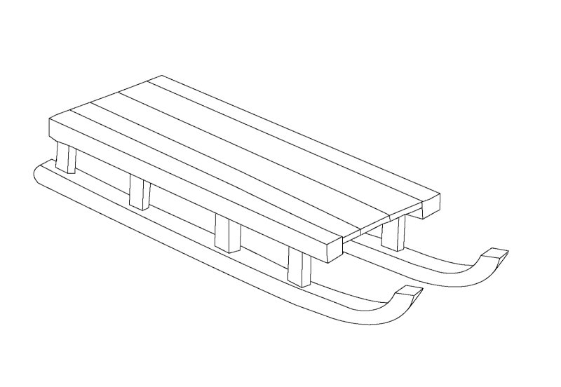 Сани раскраска
