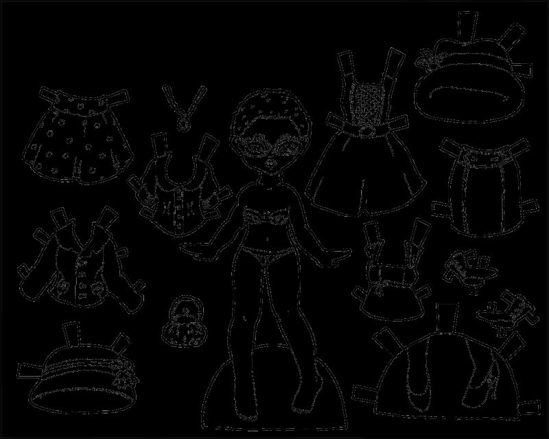 Кукла с одеждой для вырезания