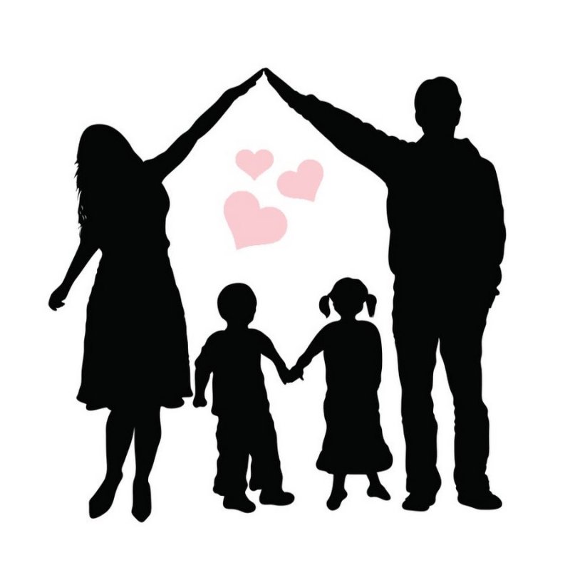Силуэт родителей с ребенком