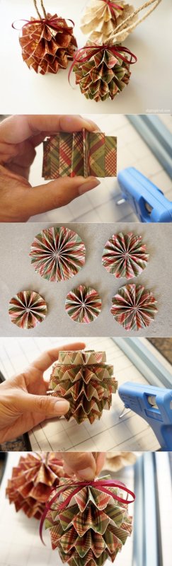 Шишка из бумаги объемная