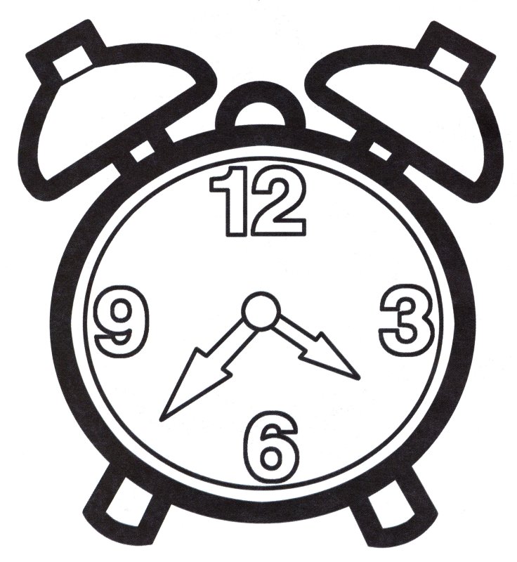 Часы раскраска для детей