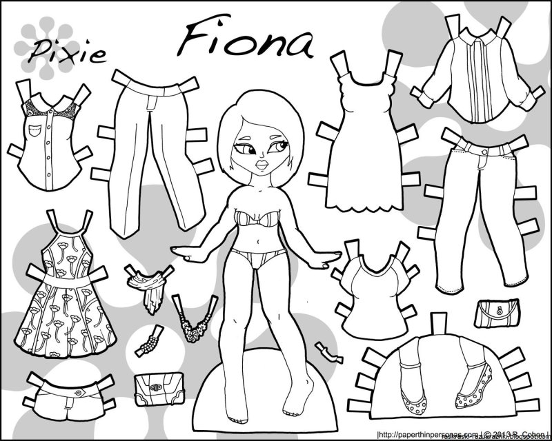 Кукла с одеждой для вырезания