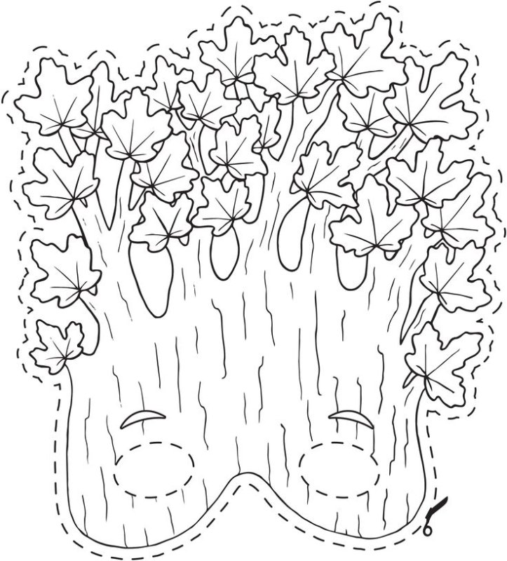 Маска дуба для детей