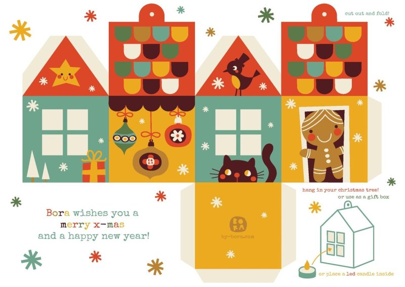 Домик для вырезания и склеивания