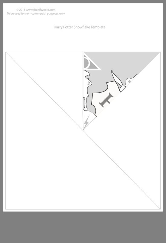 Снежинка Гарри Поттер трафарет