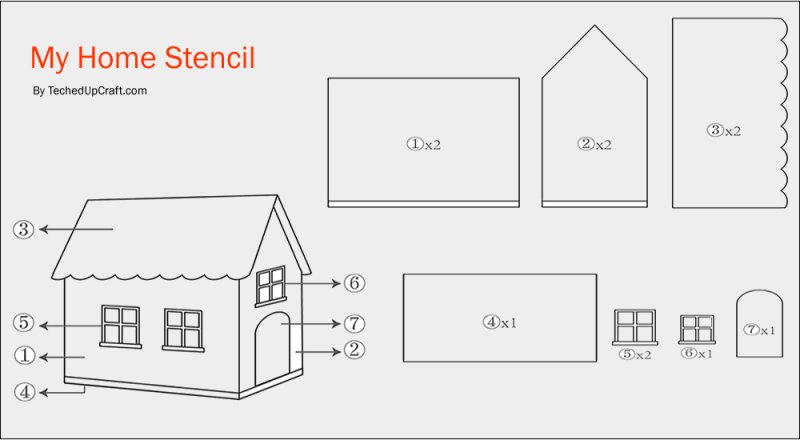 Трафареты для 3д ручки домик