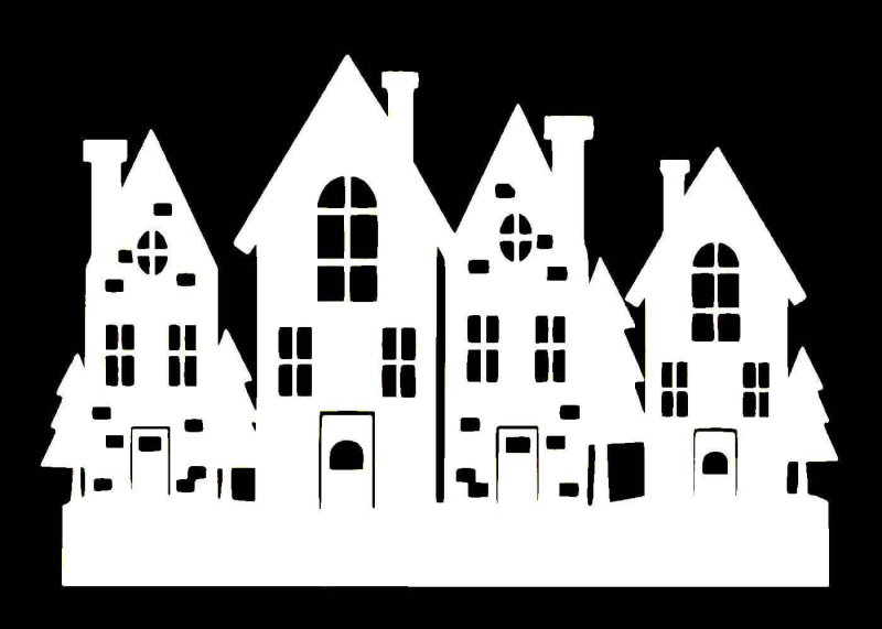 Новогодние силуэты домов