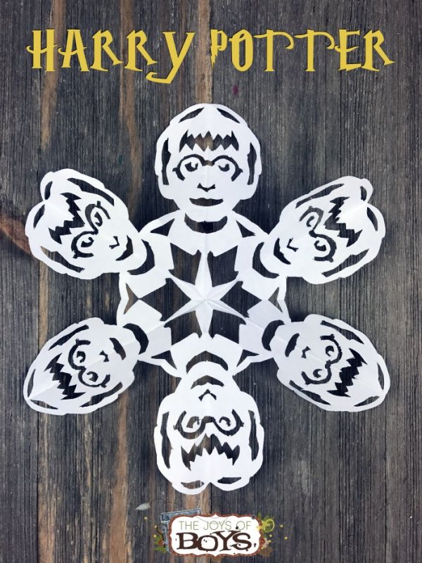 Снежинка Гарри Поттер трафарет