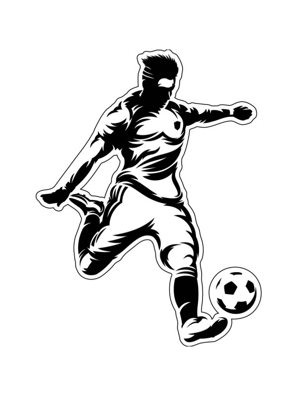 Футболист с мячом вектор