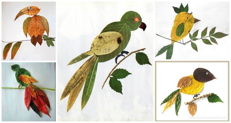 Аппликация из листьев