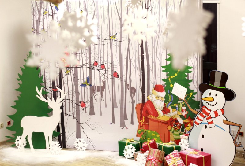 Фотозона на новый год в детском саду