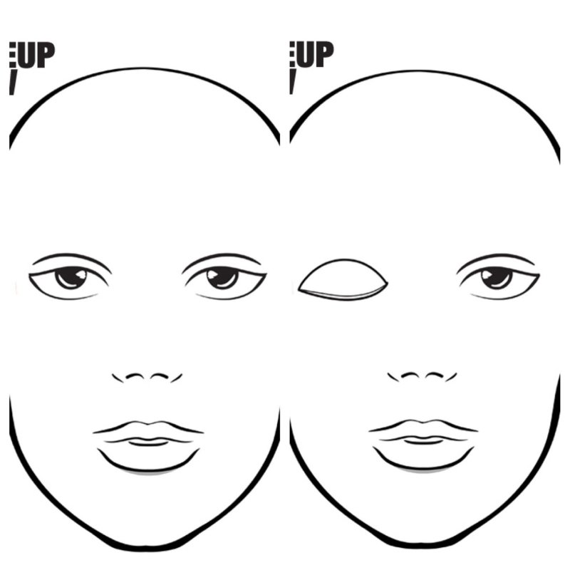 Макет лица для отрисовки бровей