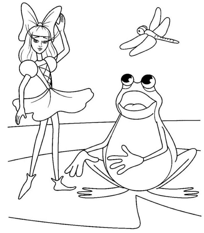 Раскраски из сказки Дюймовочка