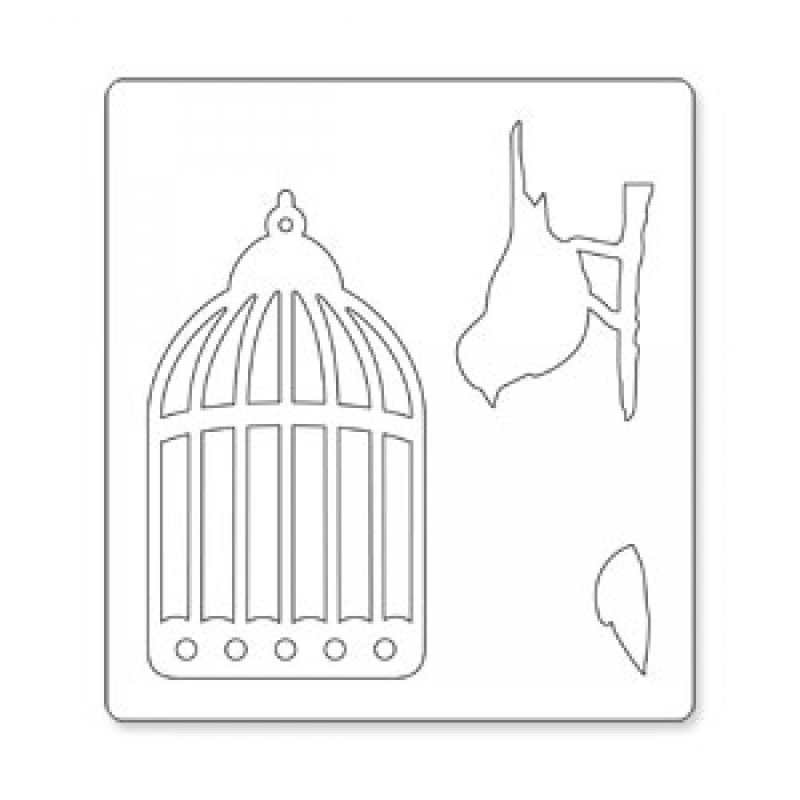 Трафарет клетки для птиц из бумаги