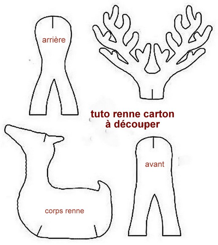 Выкройка оленя новогоднего из картона