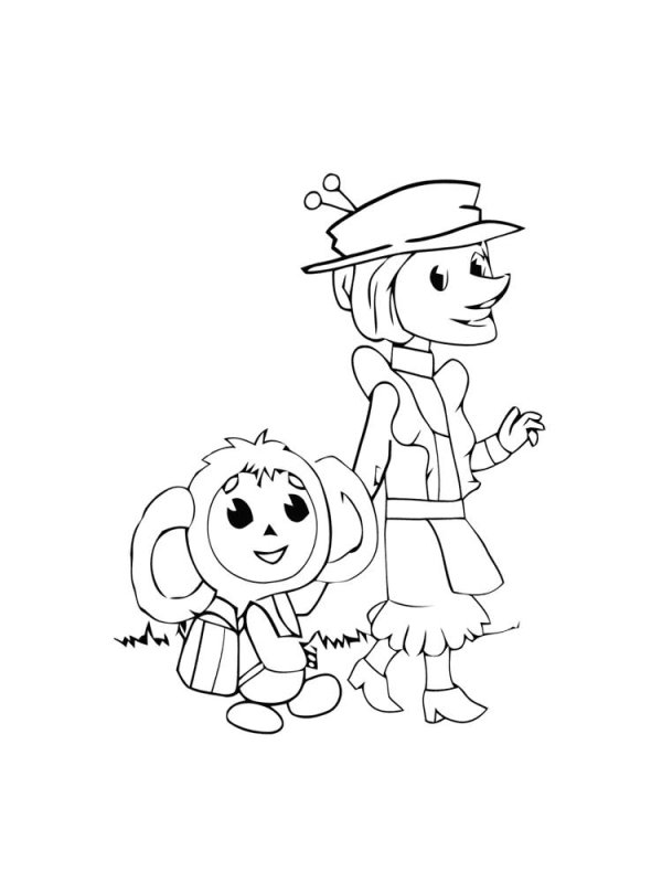 Раскраска Шапокляк для детей