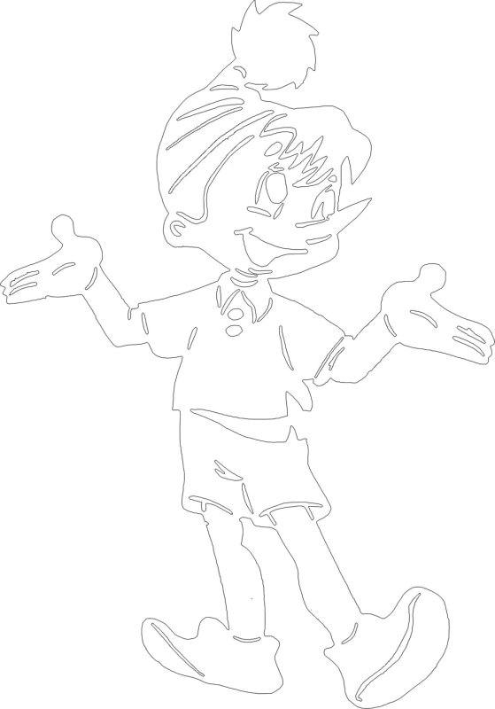 Буратино. Раскраска.