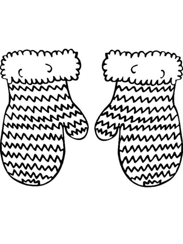 Варежки раскраска для детей