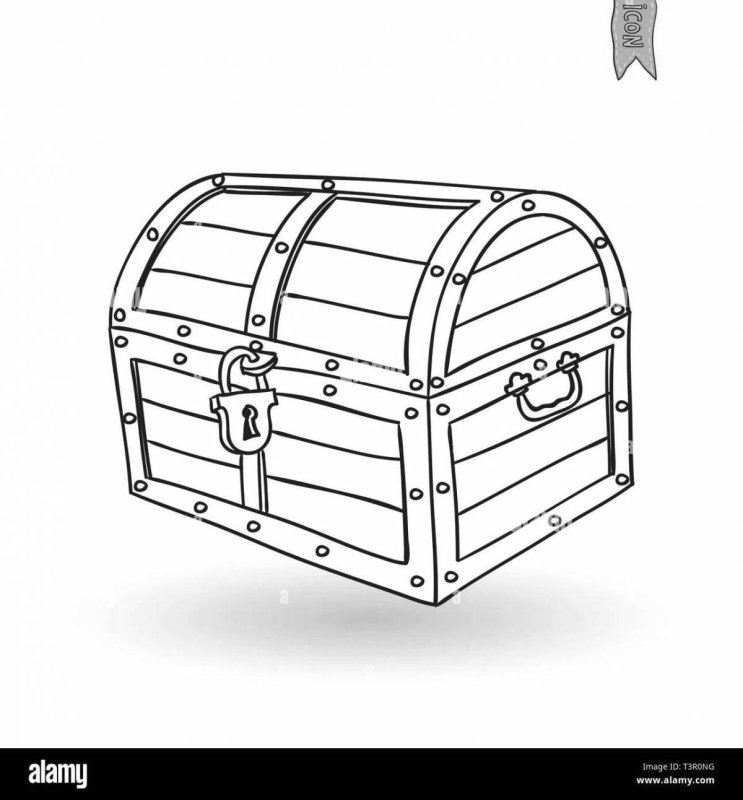 Сундук трафарет