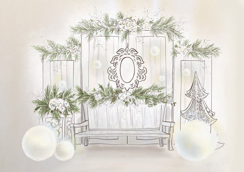 Эскиз свадебного оформления