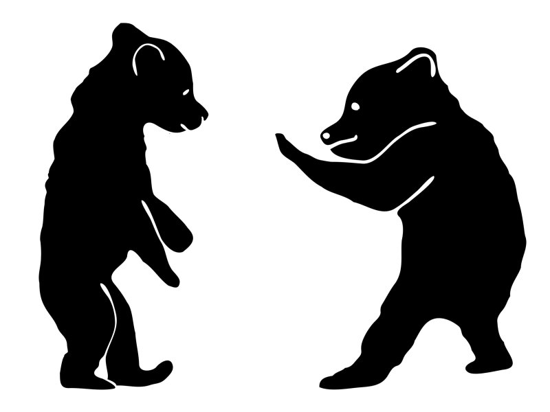 Трафарет медведя для вырезания