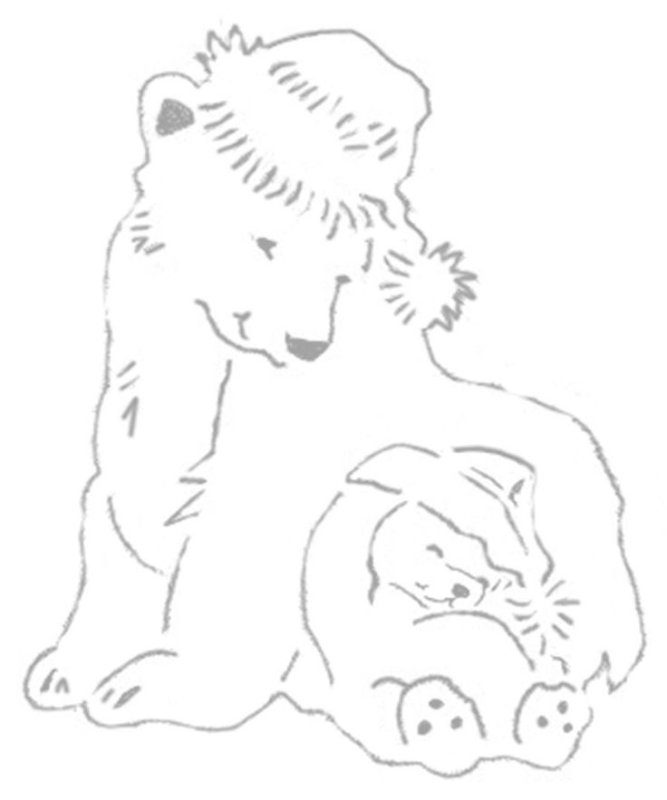 Новогодние вытынанки на окна мишки