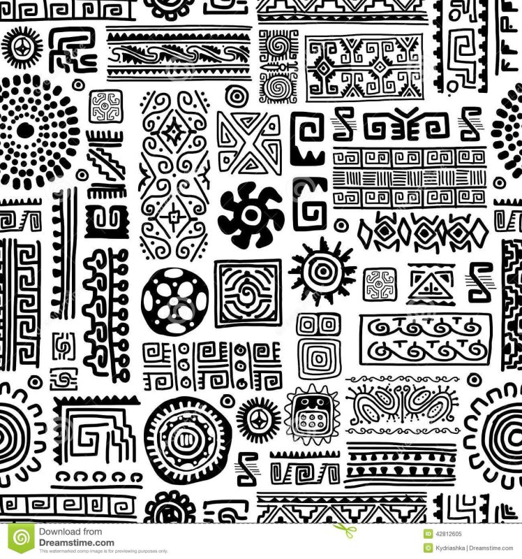 Узор Этнический черно белый