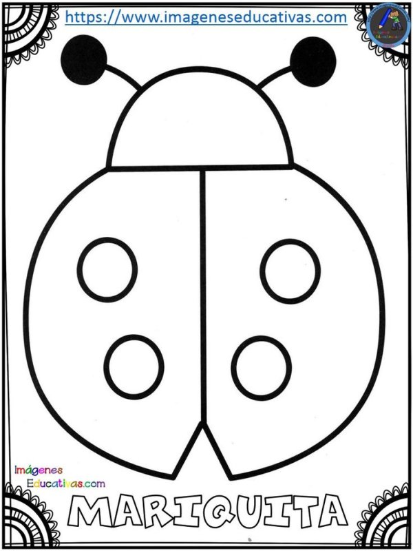 Трафарет Божьей коровки для вырезания