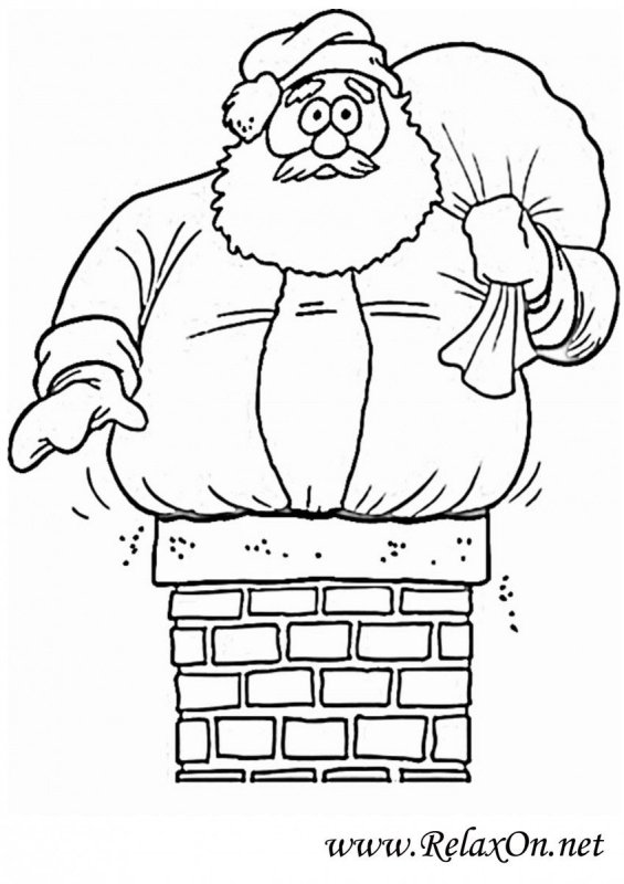Санта Клаус раскраска для детей